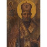 Rosja, Ikona procesyjna (dwustronna) - Zwiastowanie i św. Mikołaj, pocz. XX w.