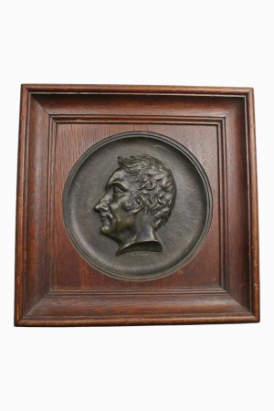Portrait medallion, E. Vichot, bronze, France, ca. 1900.