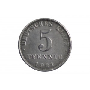 Německo, 5 Pfennig 1921 - Deutsches Reich