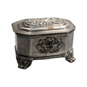Fraget 19th century sugar bowl. Keyed box, plater