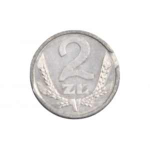 2 zloty 1989 KB - sheet metal tip - mint error