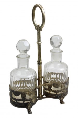 Table cabaret - a set of two decanters in a decorative stand