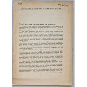 Goetel W. - Dookoła utworzenia pogranicznych parków narodowych [1927, odbitka z „Wierchów”]