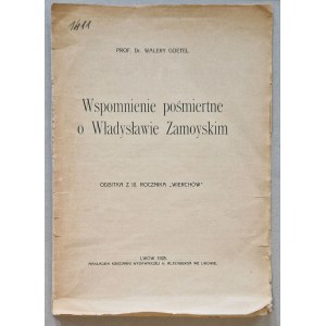 Goetel W. - Wspomnienie pośmiertne o Władysławie Zamoyskim [1925, odbitka z Wierchów]