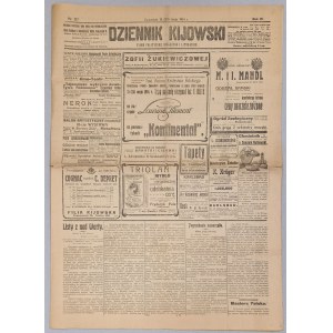 Dziennik Kijowski R.IX: Nr 127 z 15 (28) maja 1914 [rozkład jazdy pociągów, Makuszyński]