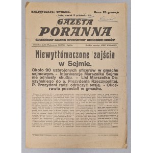 [Lwów] Gazeta Poranna. Wydanie Nadzwyczajne z 31 października 1929 [wojsko w Sejmie]