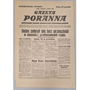 [Lwów] Gazeta Poranna. Wydanie Nadzwyczajne z 5 grudnia 1929 [obrady sejmu]