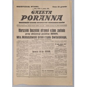 [Lwów] Gazeta Poranna. Wydanie Nadzwyczajne z 6 grudnia 1929 [wieści z sejmu]