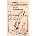 [Lwów, rachunek, wizytówka] Ozyasz Keller, sprzedaż produktów naftowych „Montan” z 1918 r.
