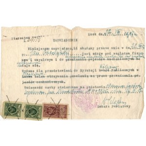[Łuck] Zaświadczenie od lekarza powiatowego dla Jana Obodyńskiego z 22 VIII 1927 r.