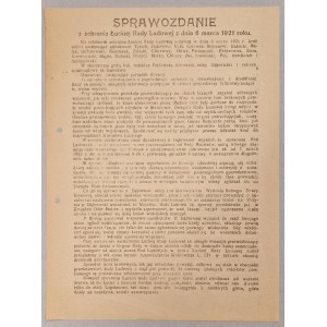 Sprawozdanie z zebrania Łuckiej Rady Ludowej z dnia 6 marca 1921 [język polski]