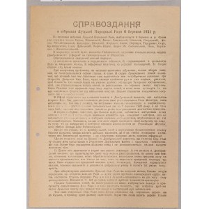 Sprawozdanie z zebrania Łuckiej Rady Ludowej z dnia 6 marca 1921 [język ukraiński]