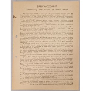 Sprawozdanie Krzemienieckiej Rady Ludowej za miesiąc marzec. [1920? język polski]