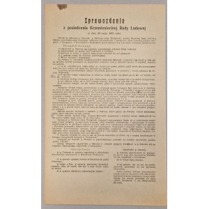 Sprawozdanie z posiedzenia Krzemienieckiej Rady Ludowej w dniu 22 maja 1921 roku [jęz. polski]
