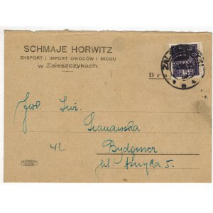 [Zaleszczyki, reklama] Schmaje Horwitz eksport i import owoców i miody w Zaleszczykach