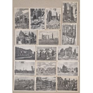 [Pocztówki] Warszawa oskarża - 16 sztuk [ok 1946?]
