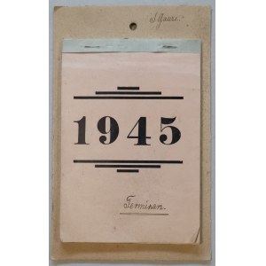 1945 - kalendarz/terminarz [fragment?, liczne zapiski]