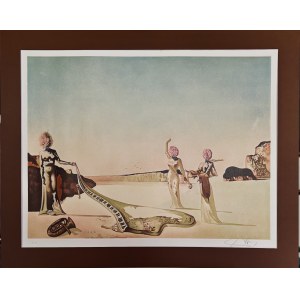 Salvador DALI (1904-1989), Femmes aux têtes de fleurs retrouvant sur la plage la dépouille d'un piano à queue (1936) (Kobiety z główkami kwiatów znajdują na plaży pozostałości fortepianu)