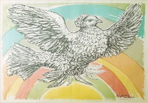 Pablo Picasso (1881 - 1973), Colombe Volante (Arc en Ciel) (Latająca gołębica w tęczy), 1952