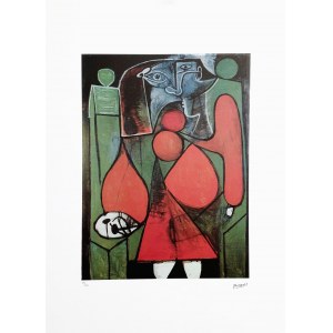 Pablo Picasso (1881 - 1973), Femme en rouge sur fauteuil (edycja 49/200)