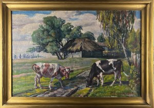 Kazimierz LASOCKI (1871-1952), Krowy przy drodze