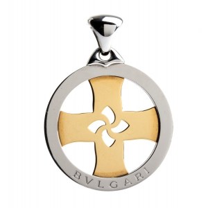 BULGARI Tondo collection: steel and gold pendant