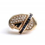 LA NOUVELLE BAGUE Gold, diamond, tsavorite and sapphire ring