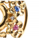 PEREZ Diamond ruby sapphires gold earrings