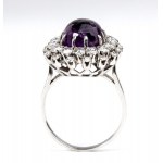 Gold diamond and amethyst ring