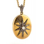 diamant perle collier argent ancien pendentif cadre photo