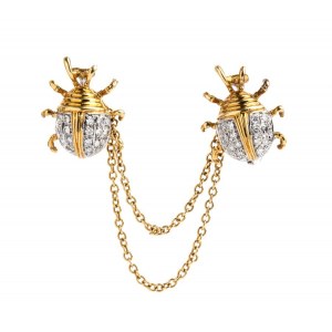Diamond gold brooh