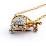Diamond gold brooh