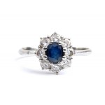 Sapphire diamond gold ring