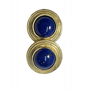 Paire de boucles d'oreilles en or lapislazuli