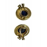 Paire de boucles d'oreilles en or lapislazuli