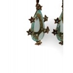 Aquamarine micropearl gold earrings