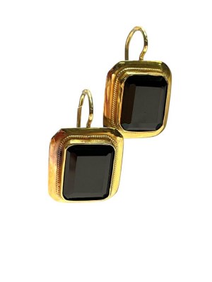 Onyx gold earrings