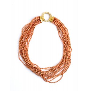 Diamond Cerasuolo coral gold necklace