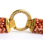 Diamond Cerasuolo coral gold necklace