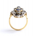 Bague saphir diamant or argent