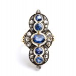 Bague saphir diamant or argent