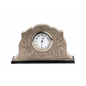 Italian solid silver table clock