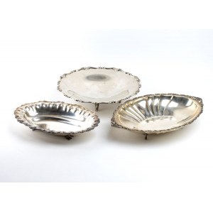 Lot of 3 italian solid silver baskets