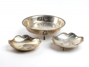 Zaramella Lot de 3 paniers italiens en argent massif