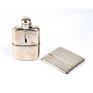 Porte-cartes et flasque en argent sterling