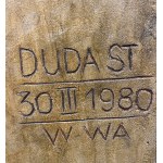 Stanisław DUDA, Affiche en métal avec vue de la ville, 1980
