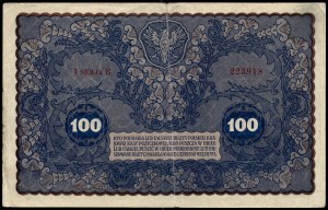 Poland. 1919 100 Marek Polskich Prefix I serja B Rzadsza seria jednoliterowa