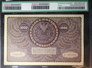 Poland. 1919 1000 Marek Polskich Prefix I serja CT