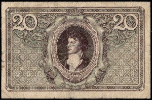Poland. 1919 20 Marek Polskich Prefix K seria K z przecinkiem, rzadka