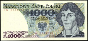 Polen. 1982 1000 Zlotych Präfix EW